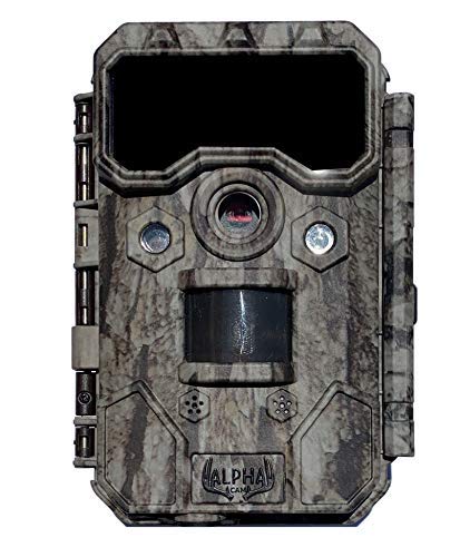 ALPHA CAM trail camera front view for rugged scouting and wildlife monitoring.