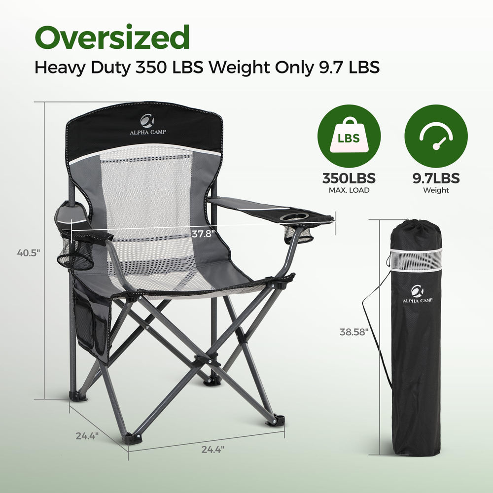 ALPHA CAMP 2PC chair folded in carry bag for portability