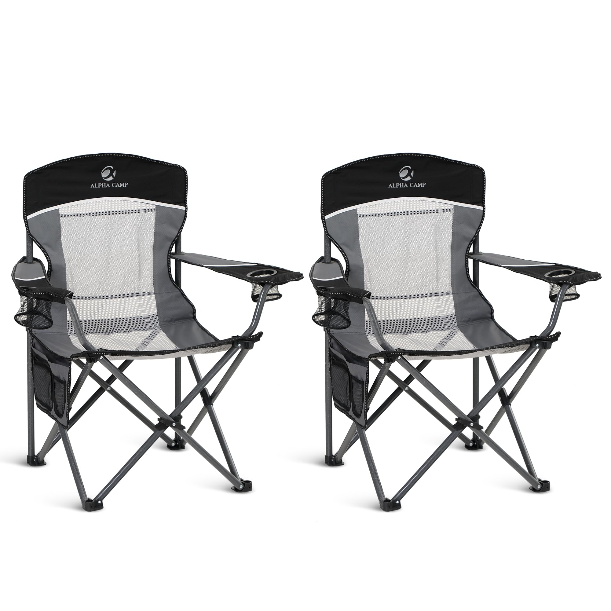 ALPHA CAMP oversized mesh back chair front view for outdoor comfort