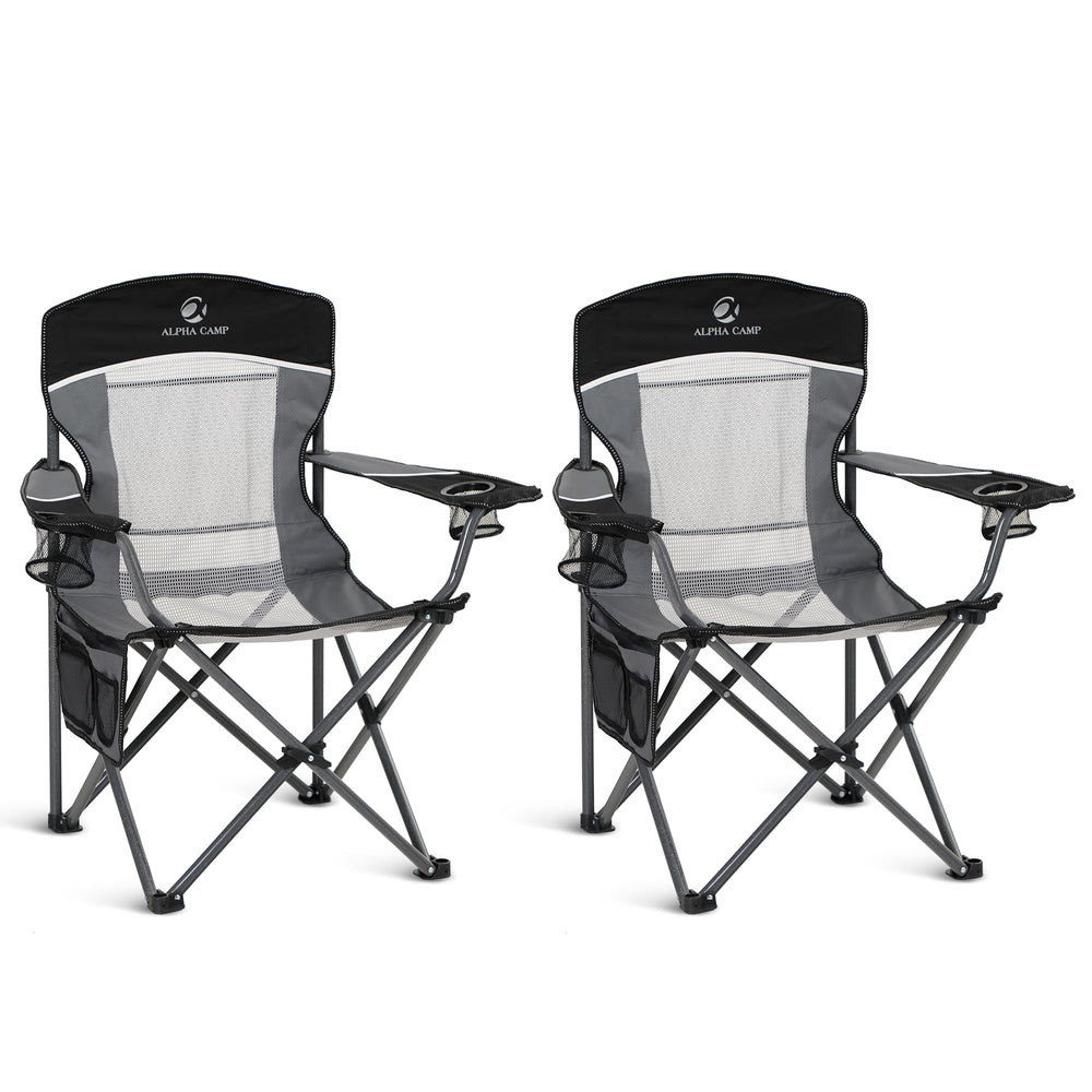 ALPHA CAMP oversized mesh back chair front view for outdoor comfort