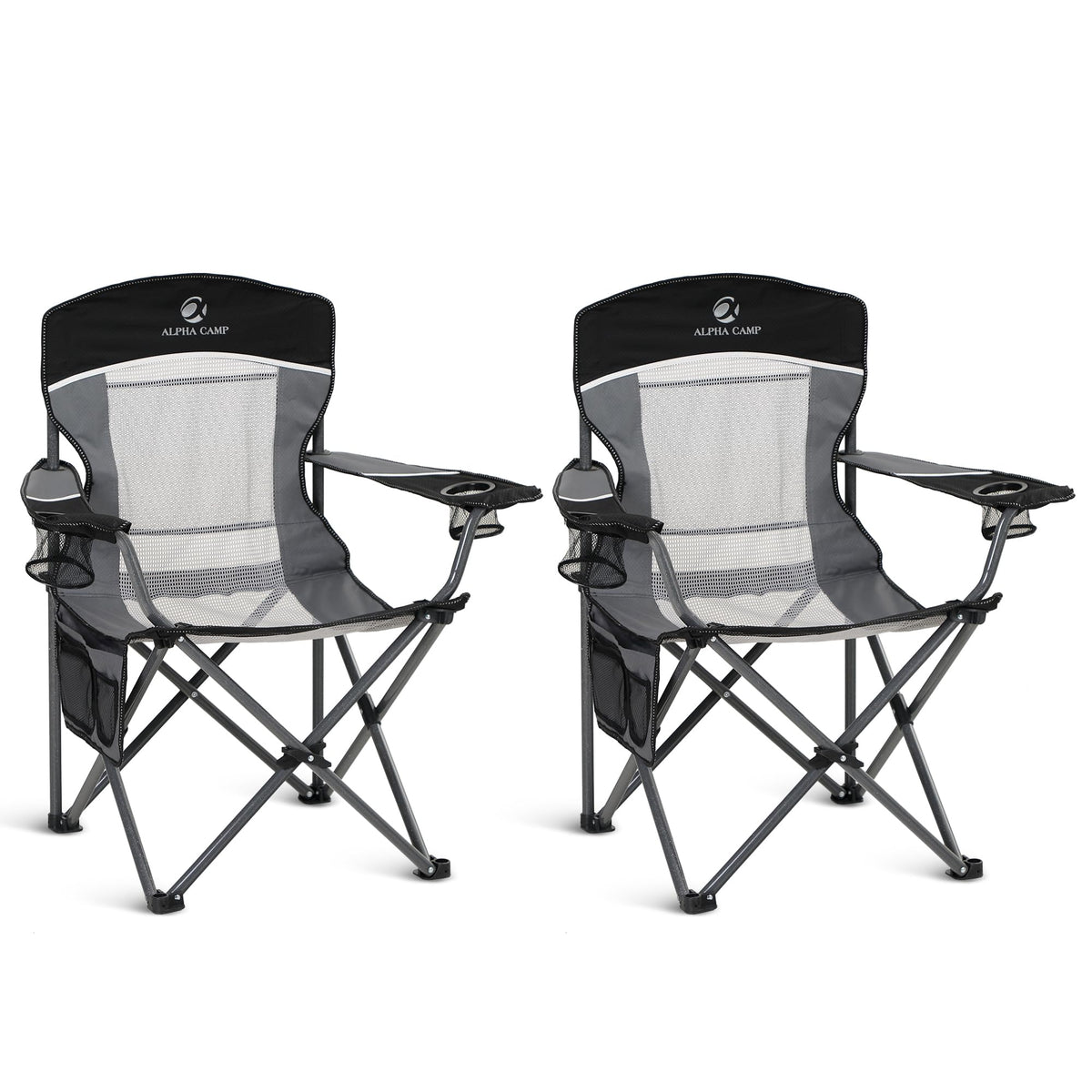 ALPHA CAMP oversized mesh back chair front view for outdoor comfort