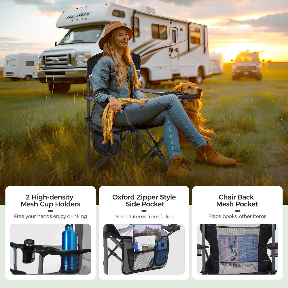 ALPHA CAMP breathable mesh back keeps you cool outdoors