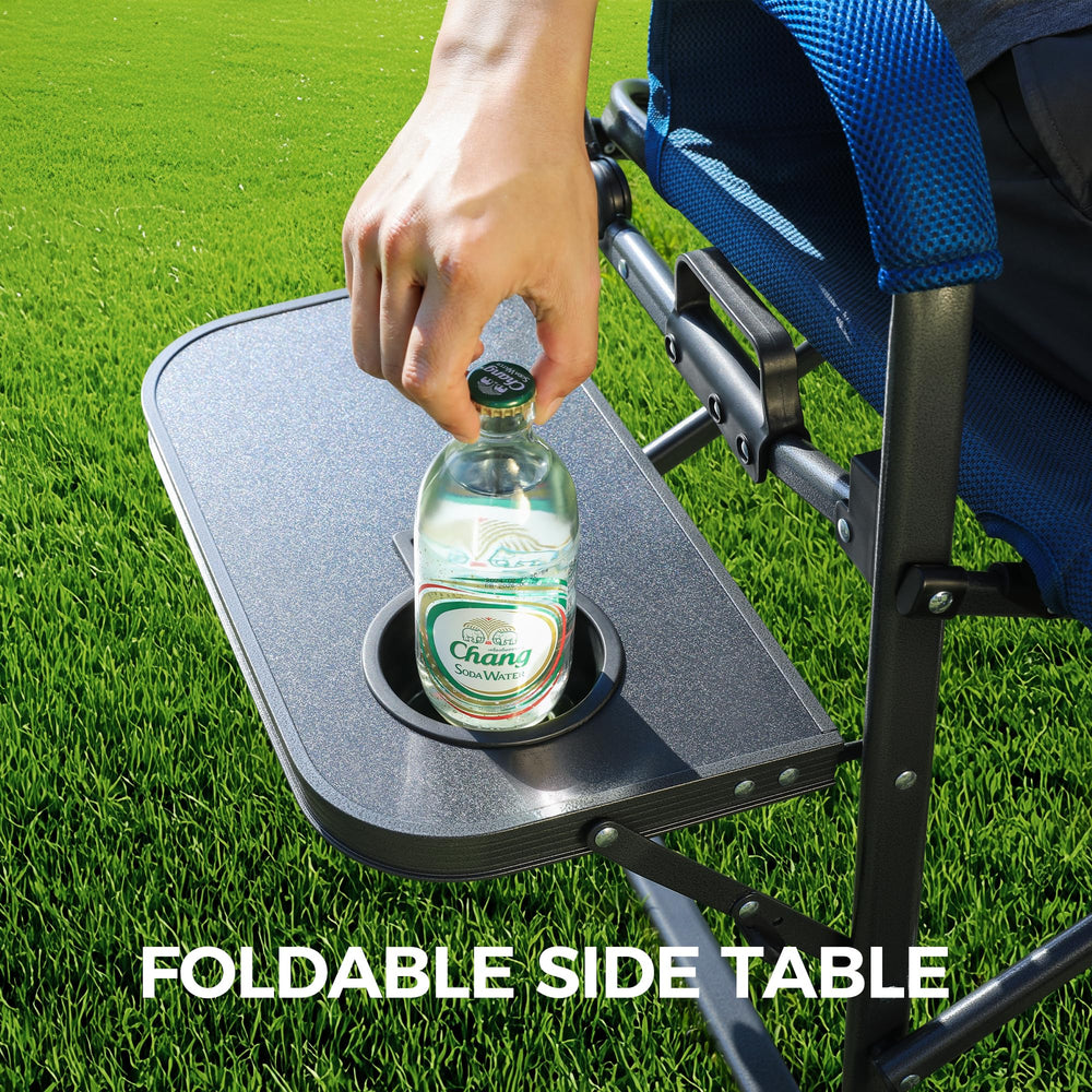 Alpha Camp 600D Oxford fabric seat offers durable wear resistance.