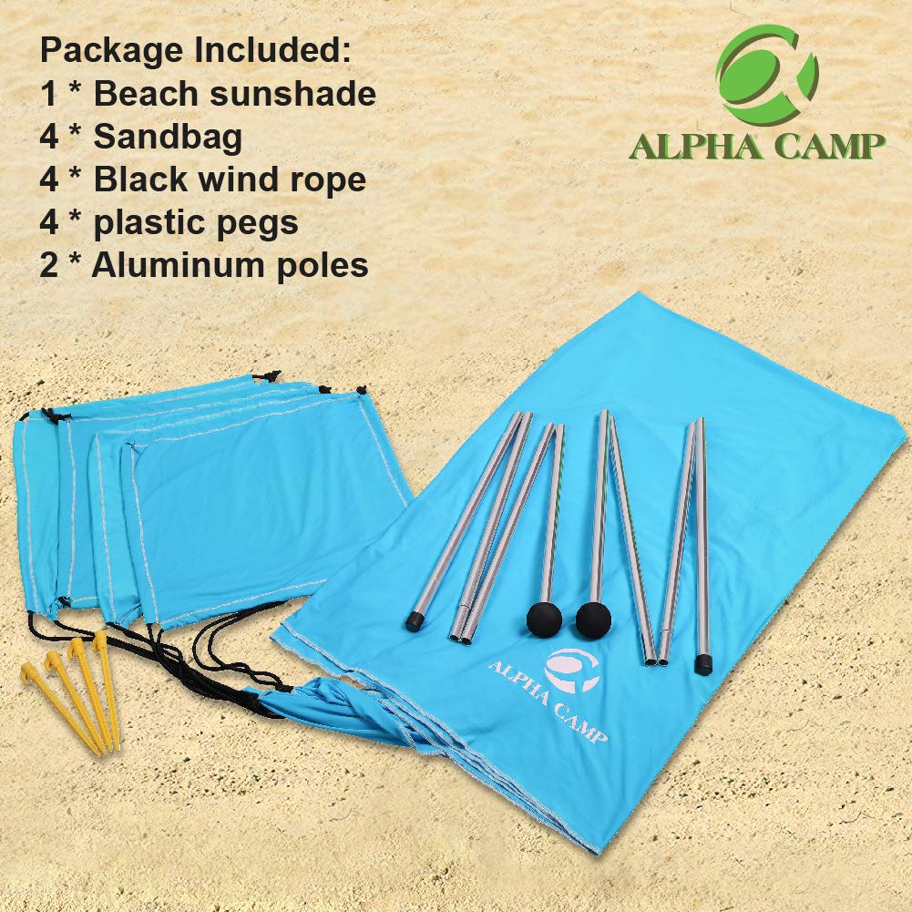 ALPHA CAMP blue outdoor shelter packed in high-density carry bag