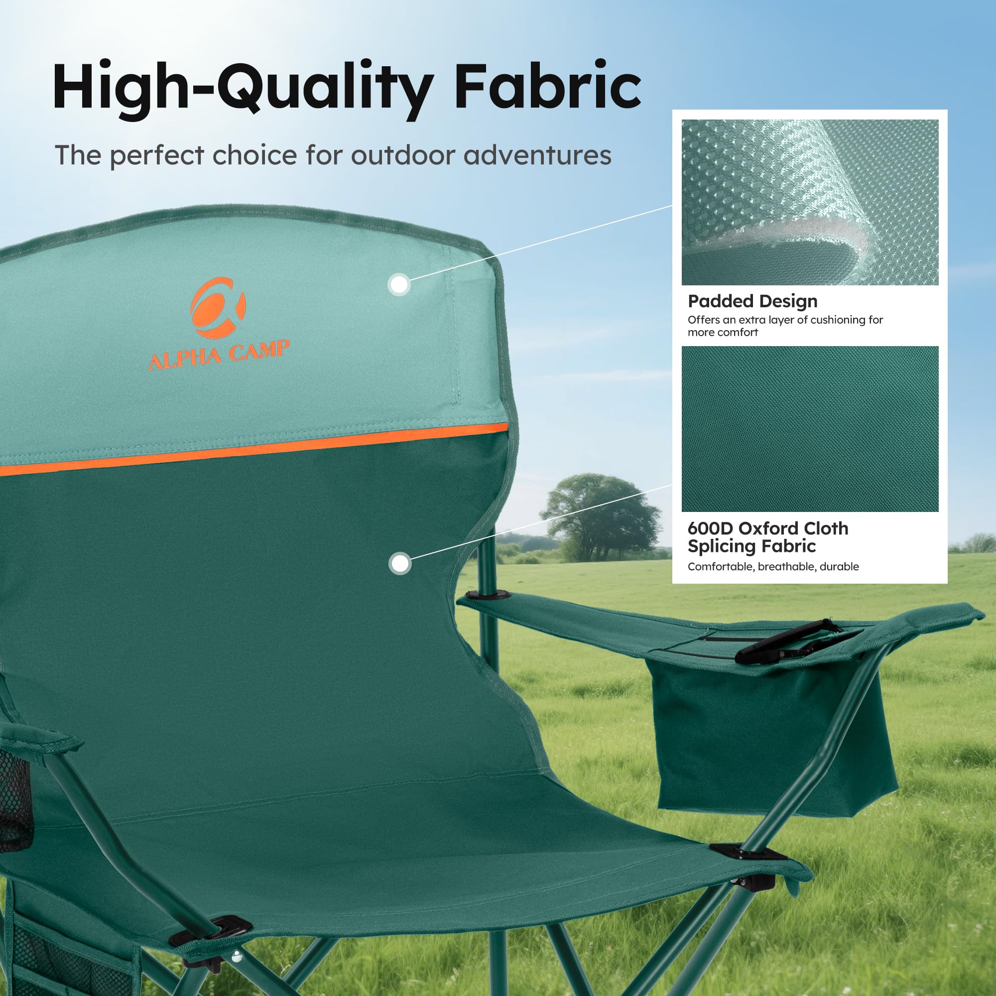 ALPHA CAMP carry bag included for convenient transport after camping trips
