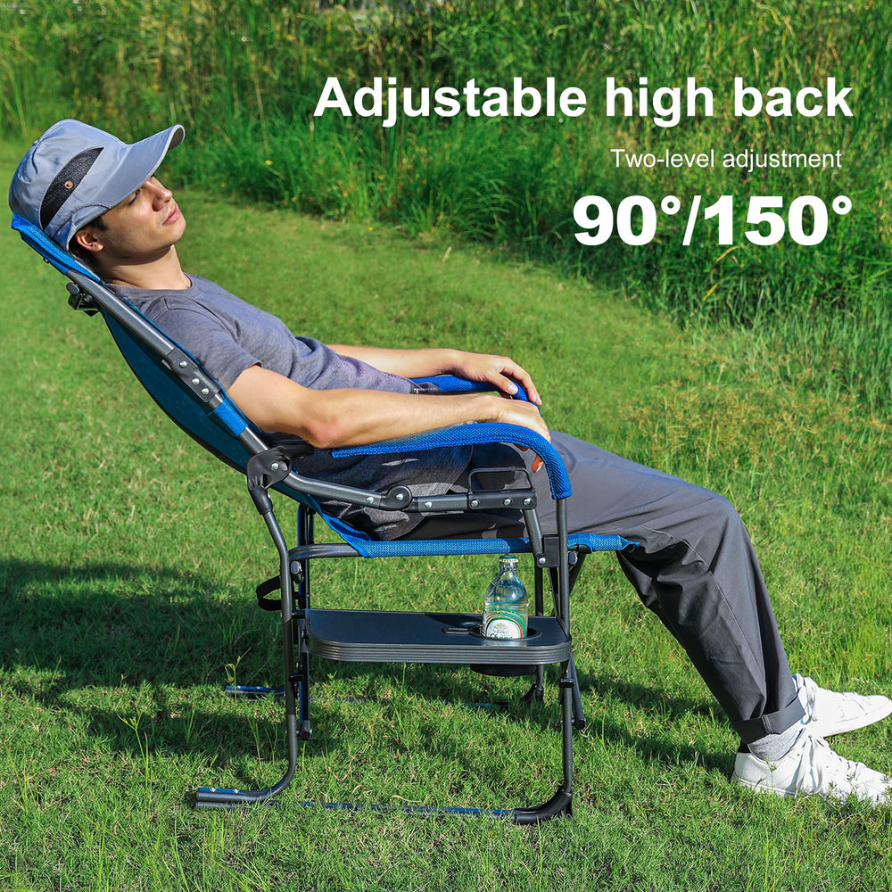 ALPHA CAMP chair cup holders keep drinks within reach.