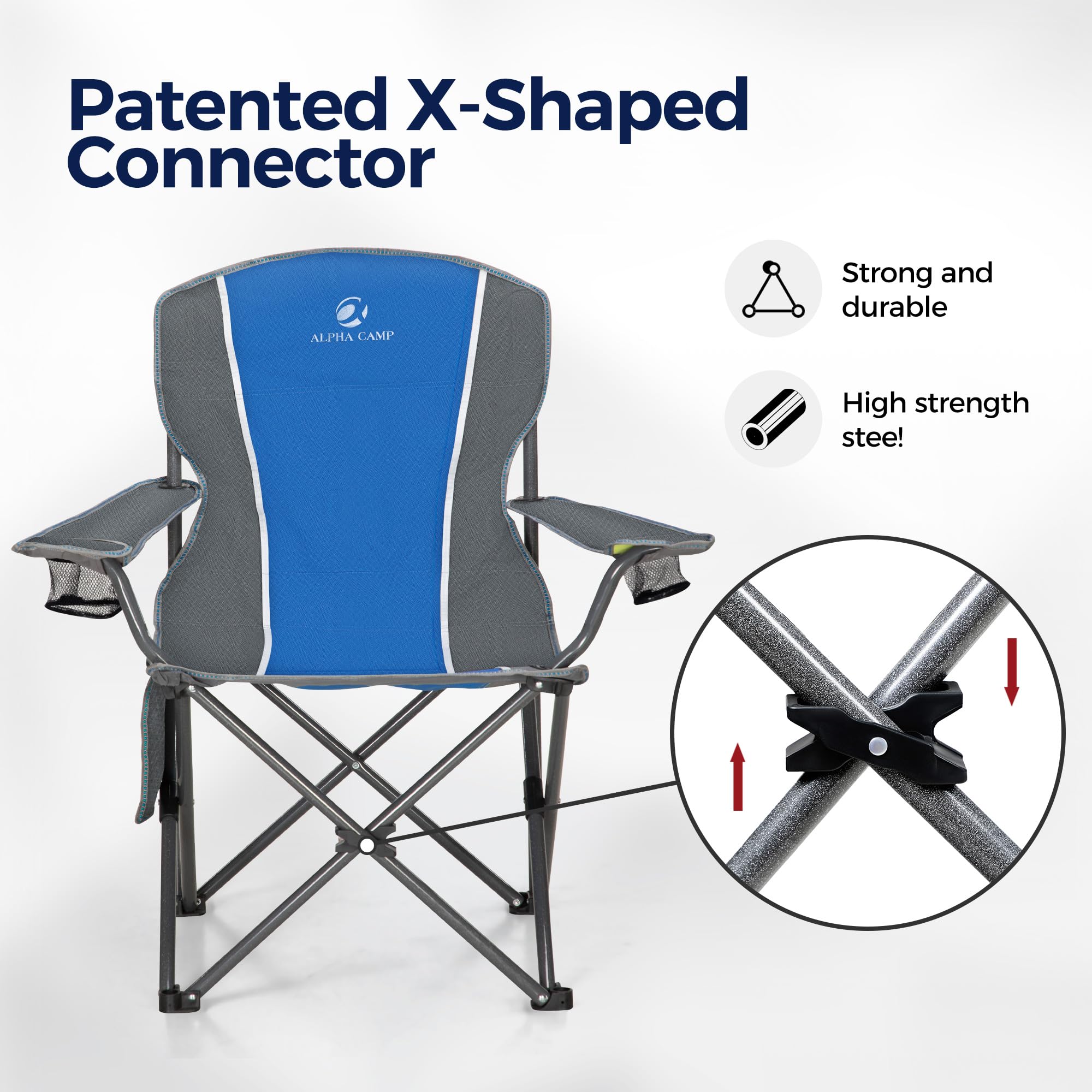 ALPHA CAMP chair in use at campsite with family.