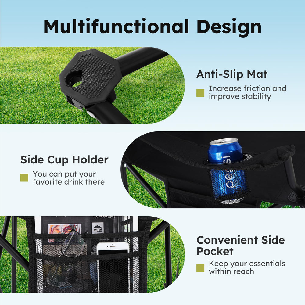 ALPHA CAMP chair outdoor usage at camping, fishing, and sports events
