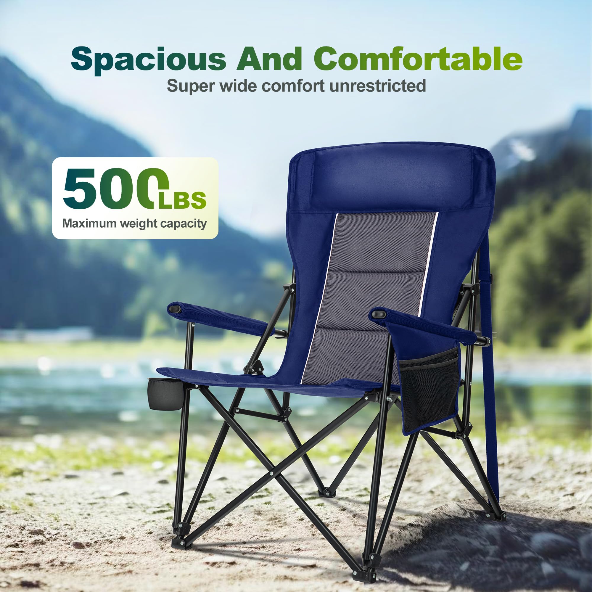 ALPHA CAMP chair folds quickly for effortless transport and storage.