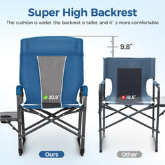 Alpha Camp chair with cup holder keeps drinks within reach.