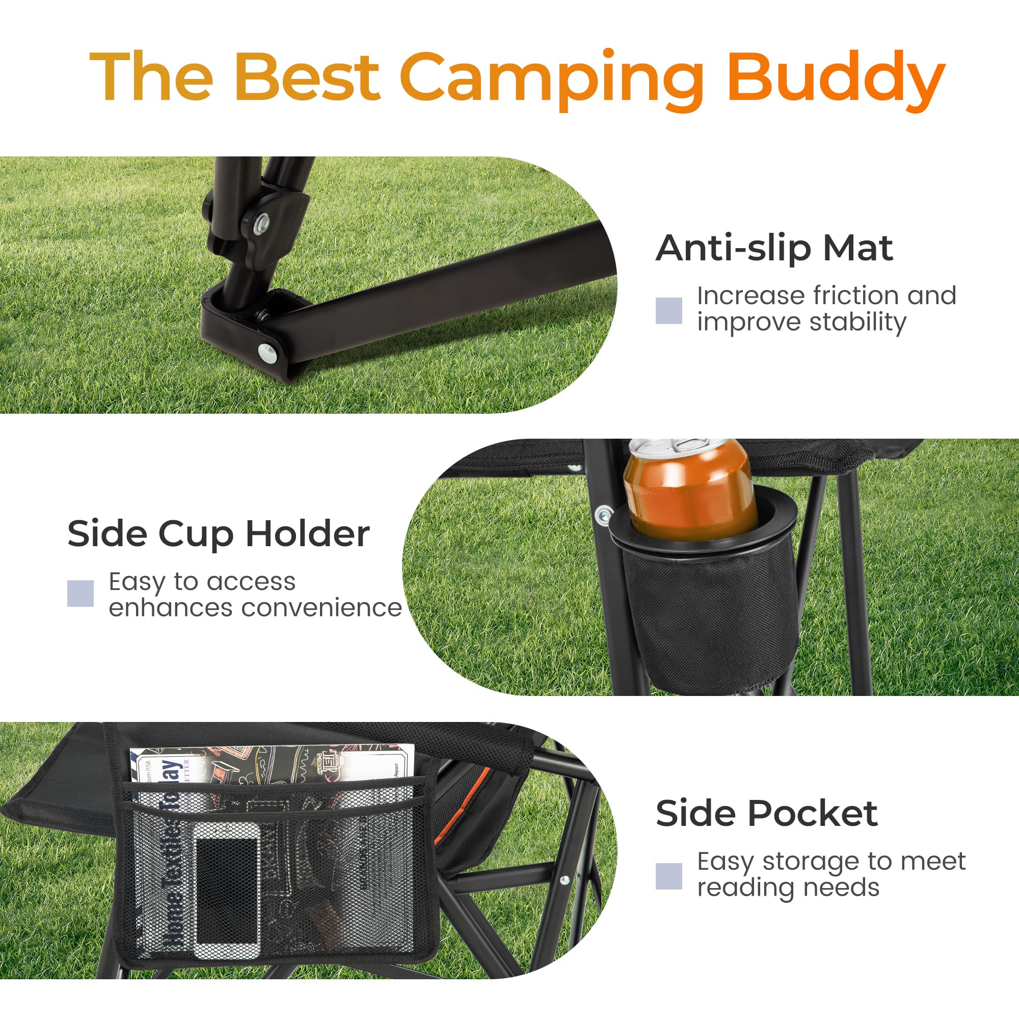 ALPHA CAMP compact folded size stores neatly in a bag or trunk.