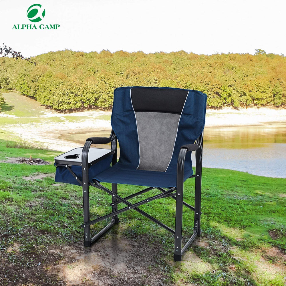 ALPHA CAMP Director Chair supports up to 350 lbs with 900D fabric
