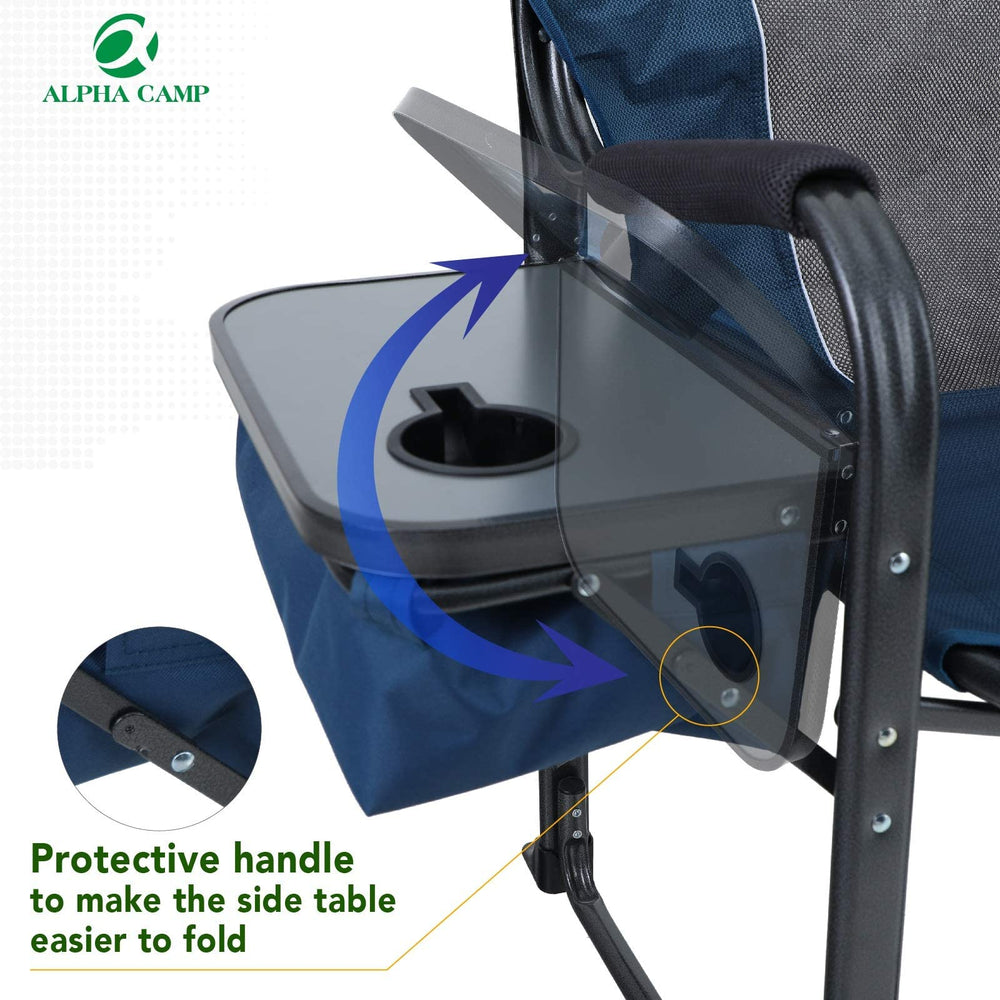 ALPHA CAMP Director Chair back view shows breathable fabric and reinforced frame