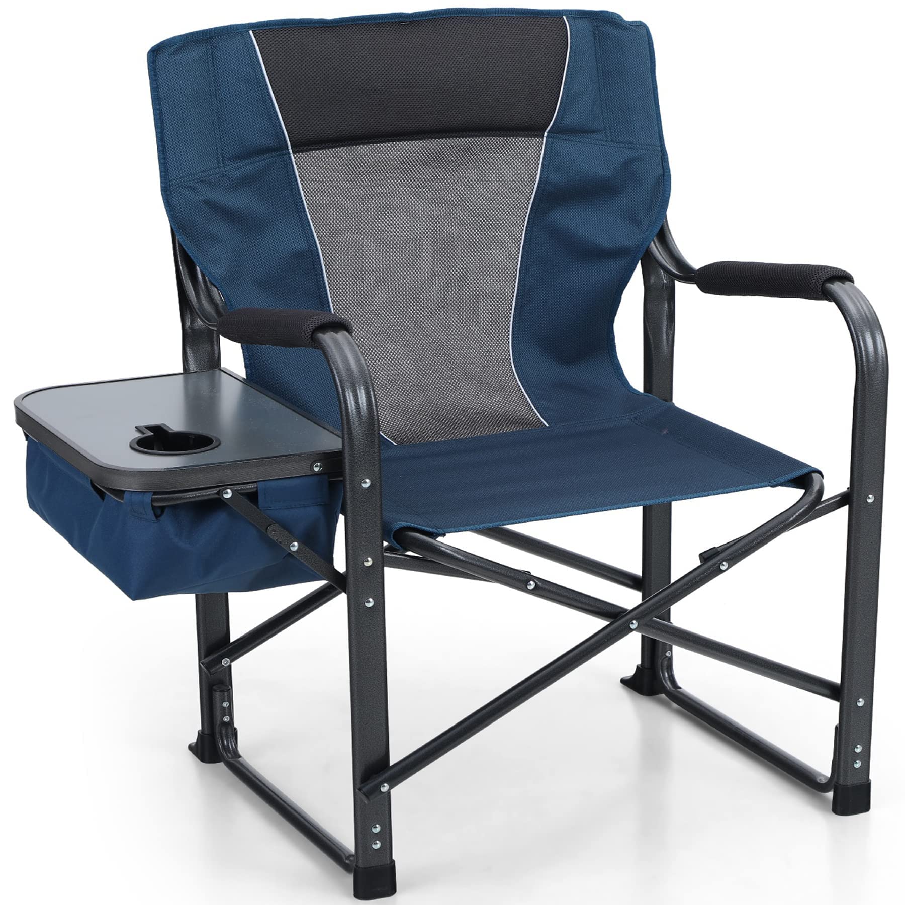 ALPHA CAMP Director Chair with cooler bag and side table for outdoor comfort