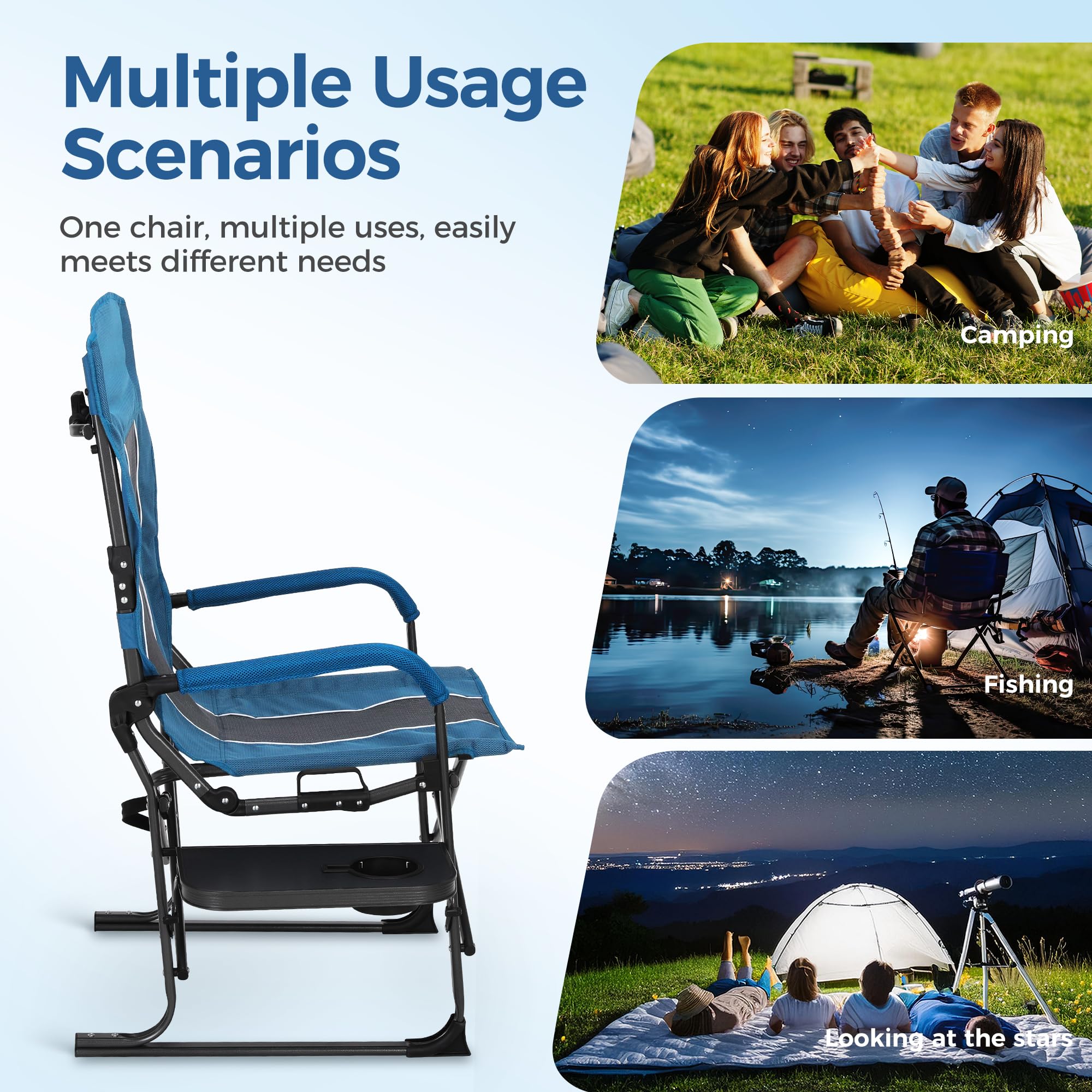 Alpha Camp foldable outdoor chair for easy transport and storage.