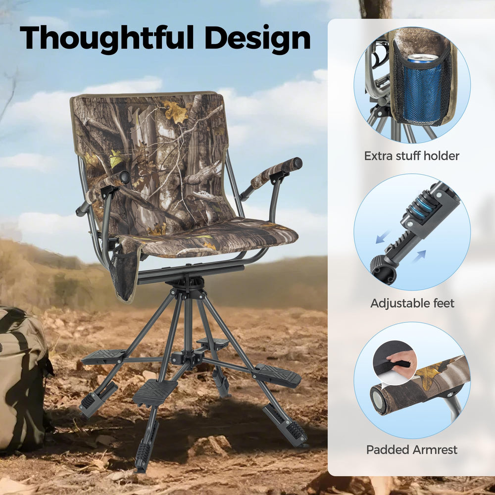 ALPHA CAMP folding hunting chair durable design for rugged terrain