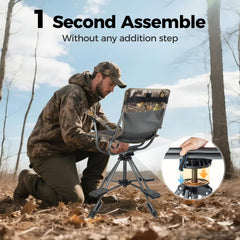 ALPHA CAMP folding hunting chair padded armrest ensures all-day comfort