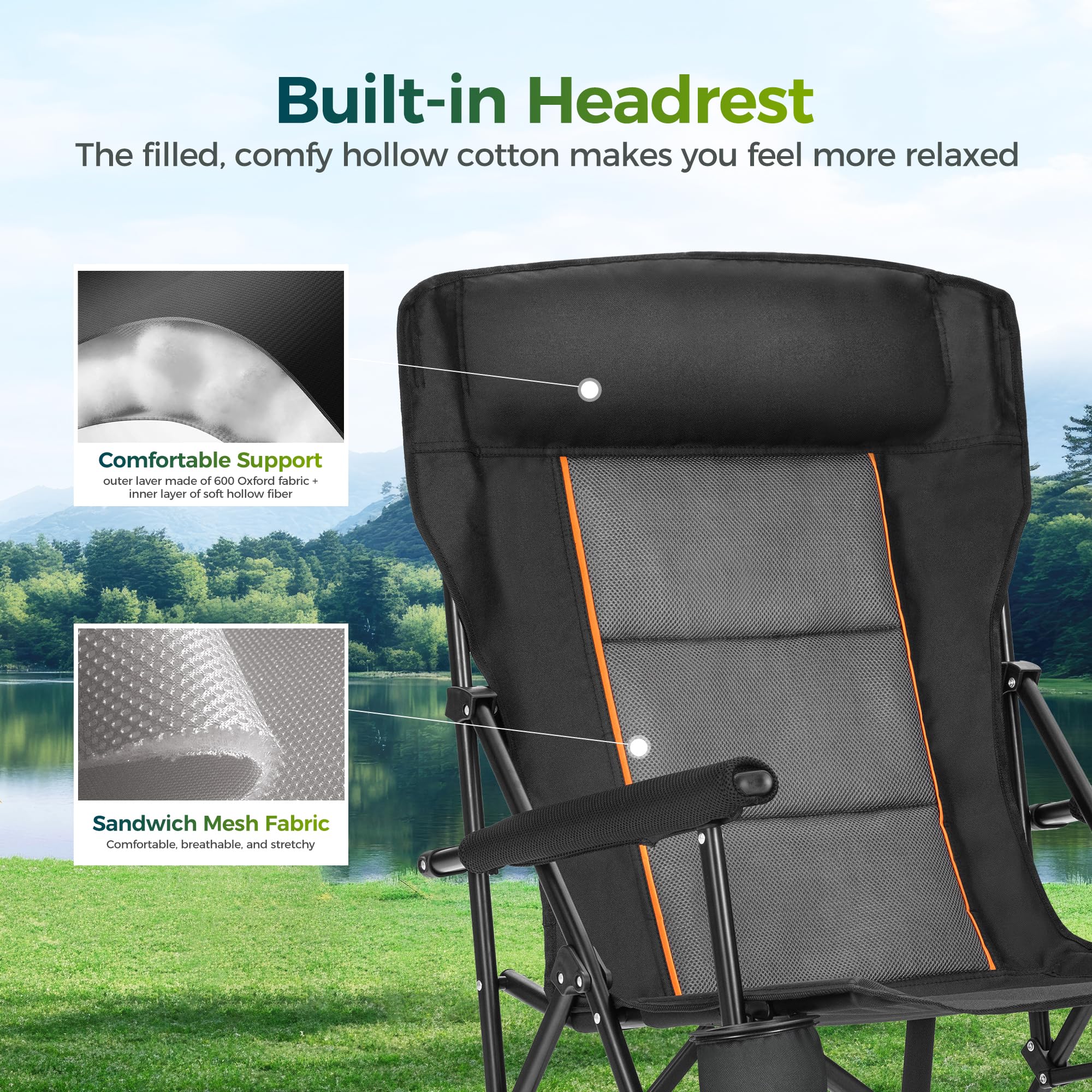 ALPHA CAMP heavy-duty 22mm steel frame delivers stable support