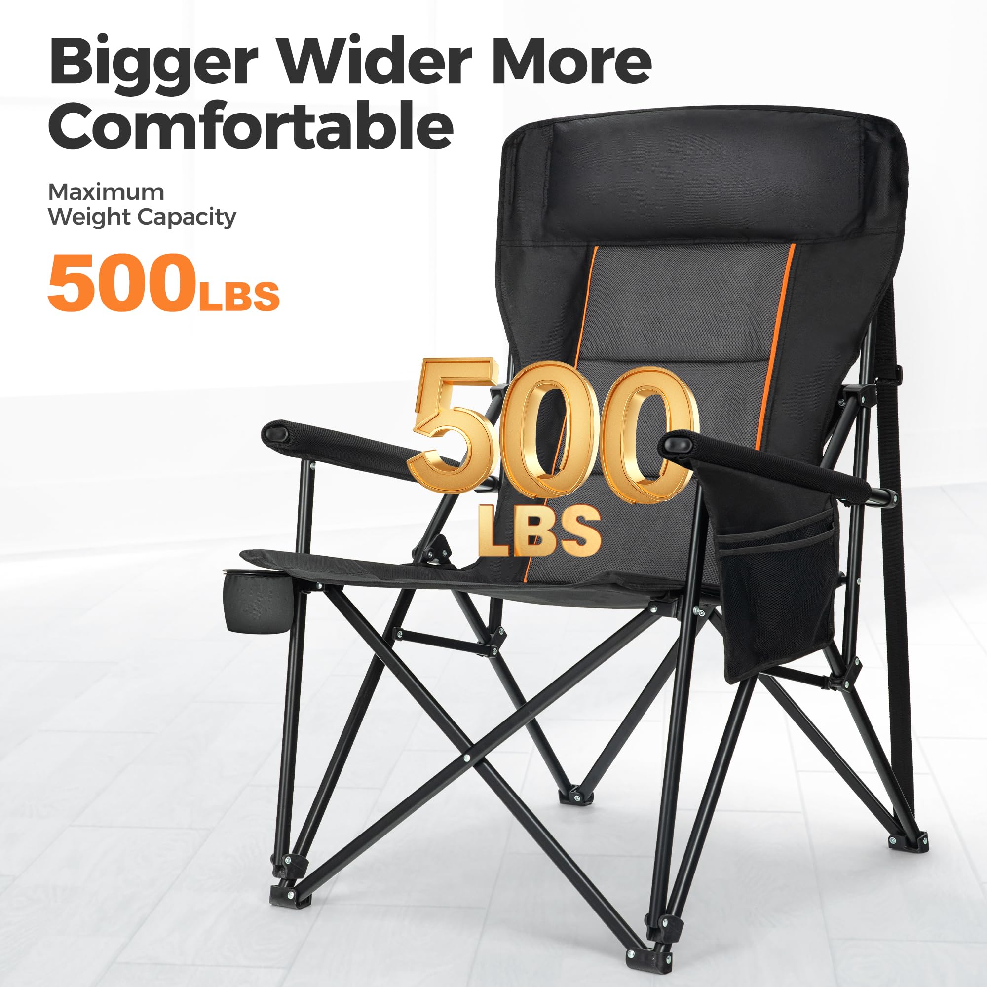 ALPHA CAMP heavy-duty steel frame offers sturdy support for heavy users and rugged conditions.