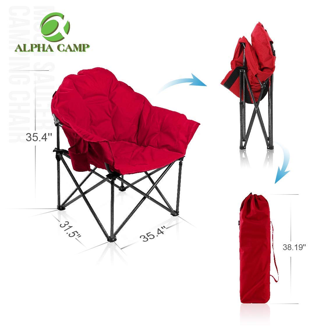 ALPHA CAMP Moon Chair carry bag for simple transport and storage.