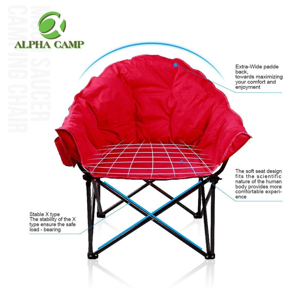 ALPHA CAMP Moon Chair frame with hammer-tone finish for durable use.