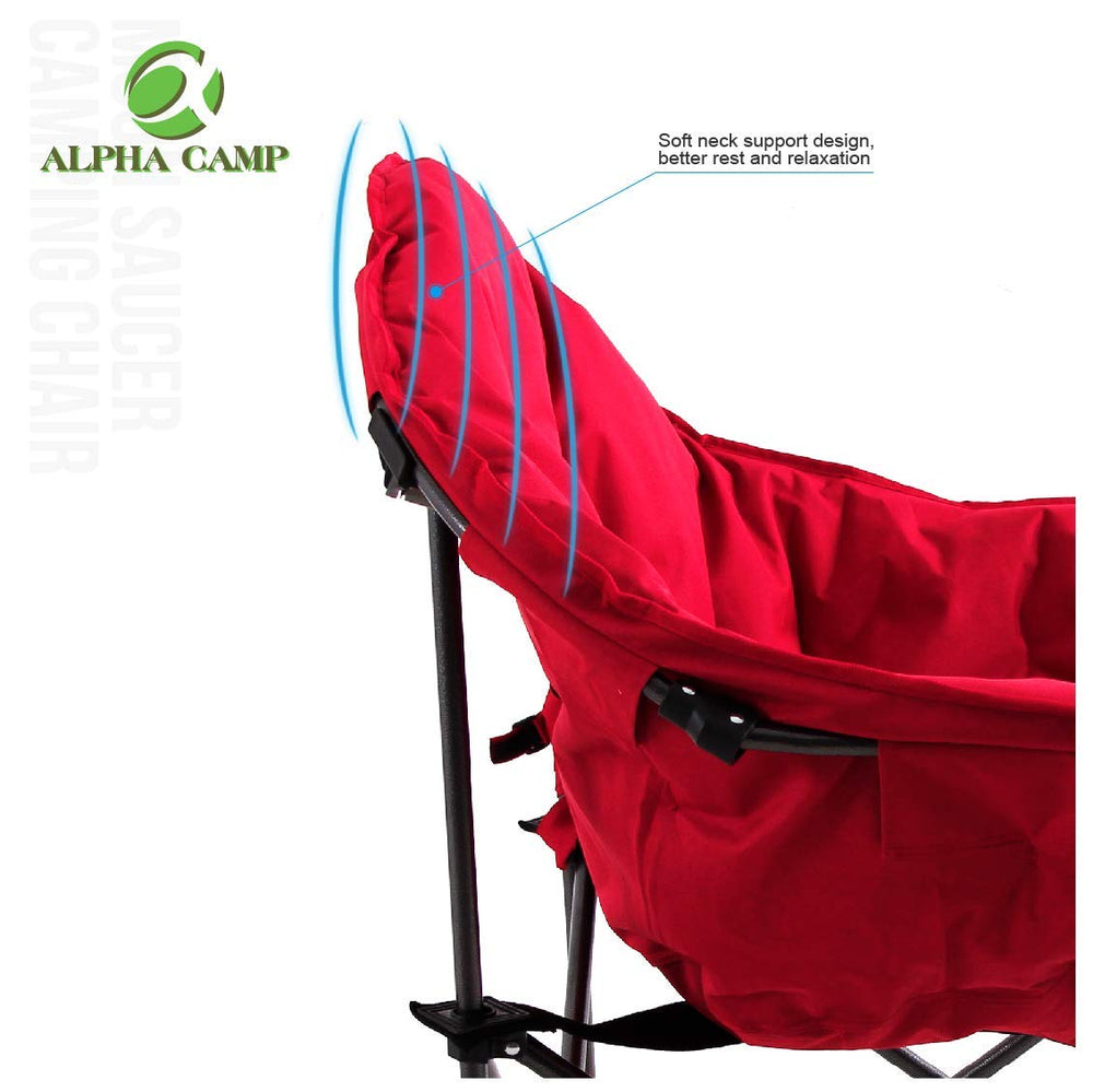 ALPHA CAMP Moon Chair ideal for outdoor events and indoor lounging.