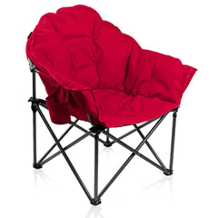 ALPHA CAMP Moon Chair side pocket holds small items for easy access.