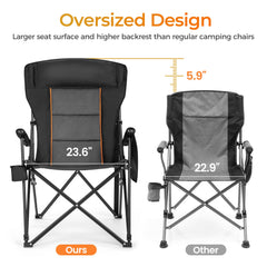 ALPHA CAMP outdoor chair with side pocket keeps essentials within easy reach.