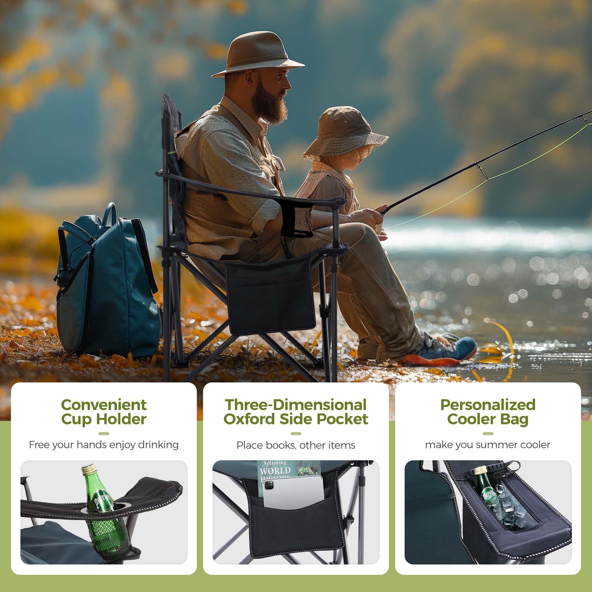 ALPHA CAMP outdoor-ready chair designed for any outdoor activity