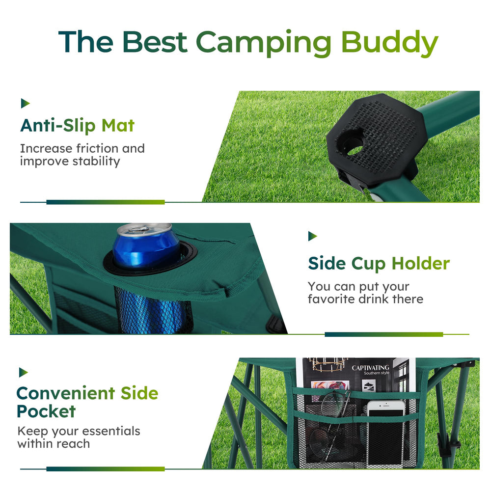 ALPHA CAMP outdoor chair ideal for camping, picnics, and lawn days.