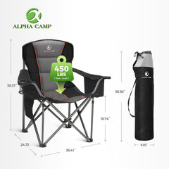 ALPHA CAMP oversized chair back view shows quad lumbar support