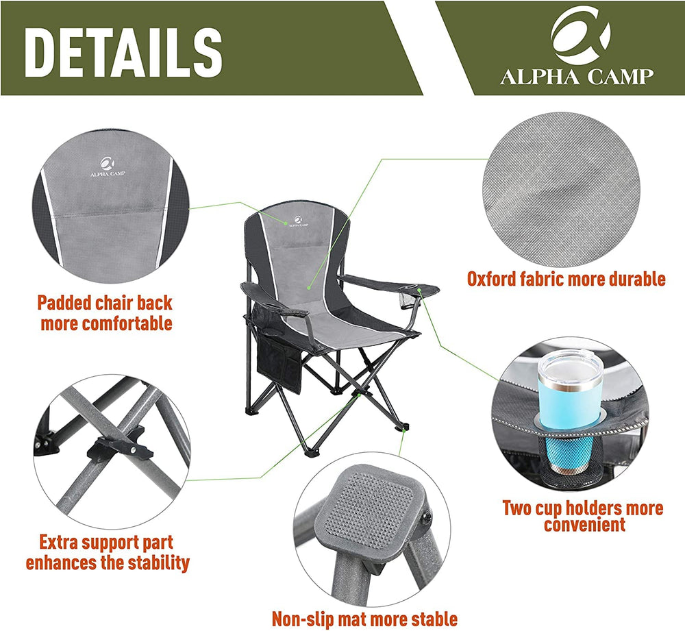 ALPHA CAMP oversized chair cup holder keeps drinks at hand