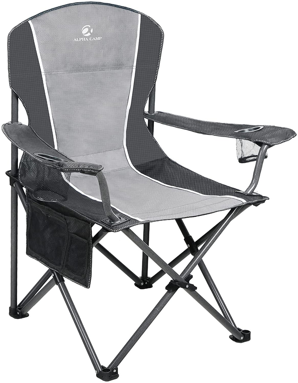 ALPHA CAMP oversized chair front view with roomy seat for comfort