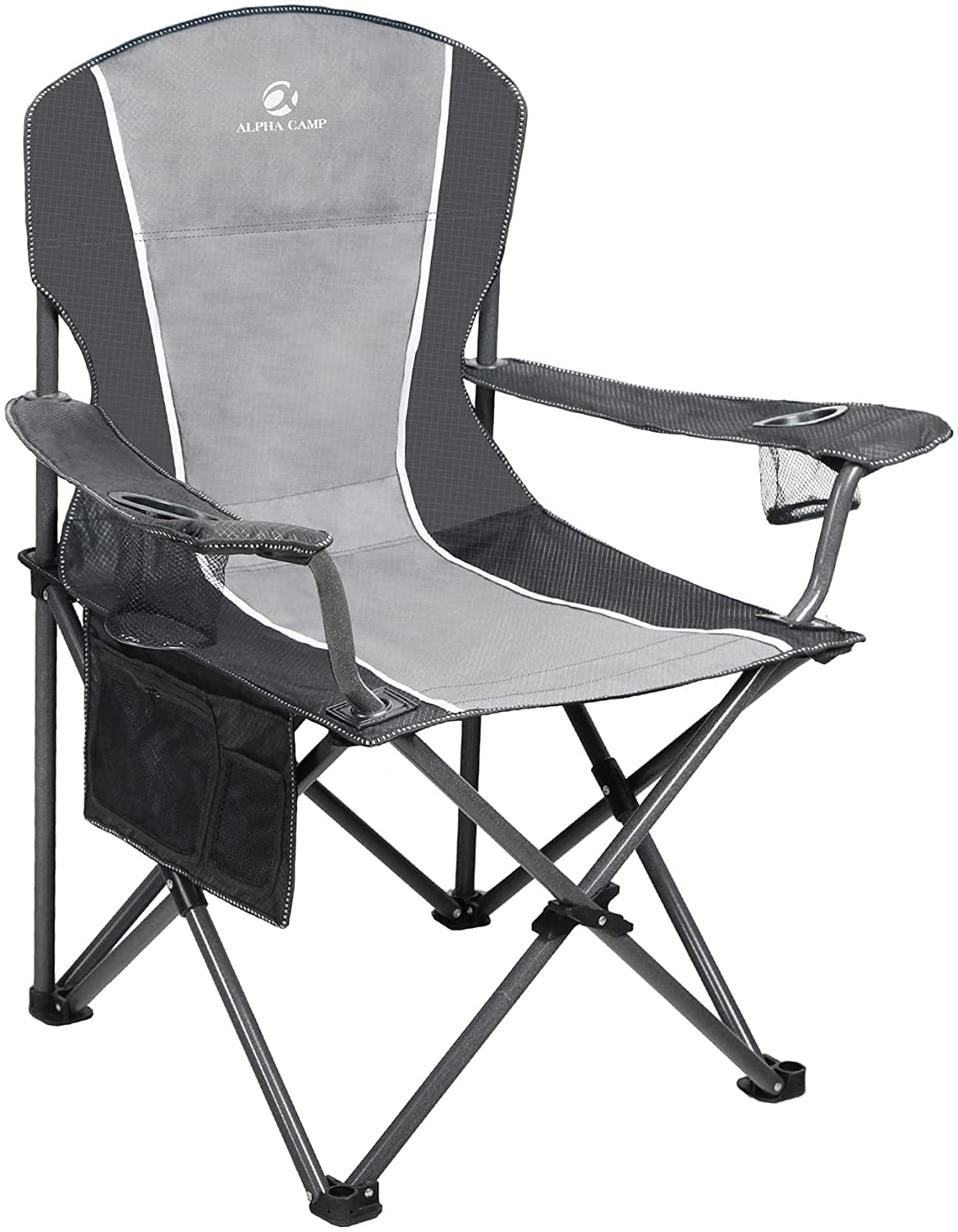 ALPHA CAMP oversized chair front view with roomy seat for comfort
