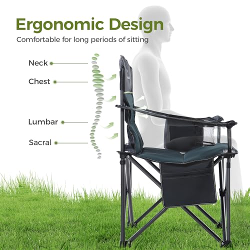 ALPHA CAMP Quad lumbar back design highlighted during family picnic.