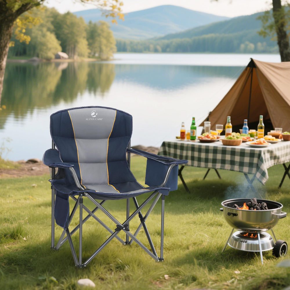 Alpha Camp oversized chair padded armrests provide extra comfort