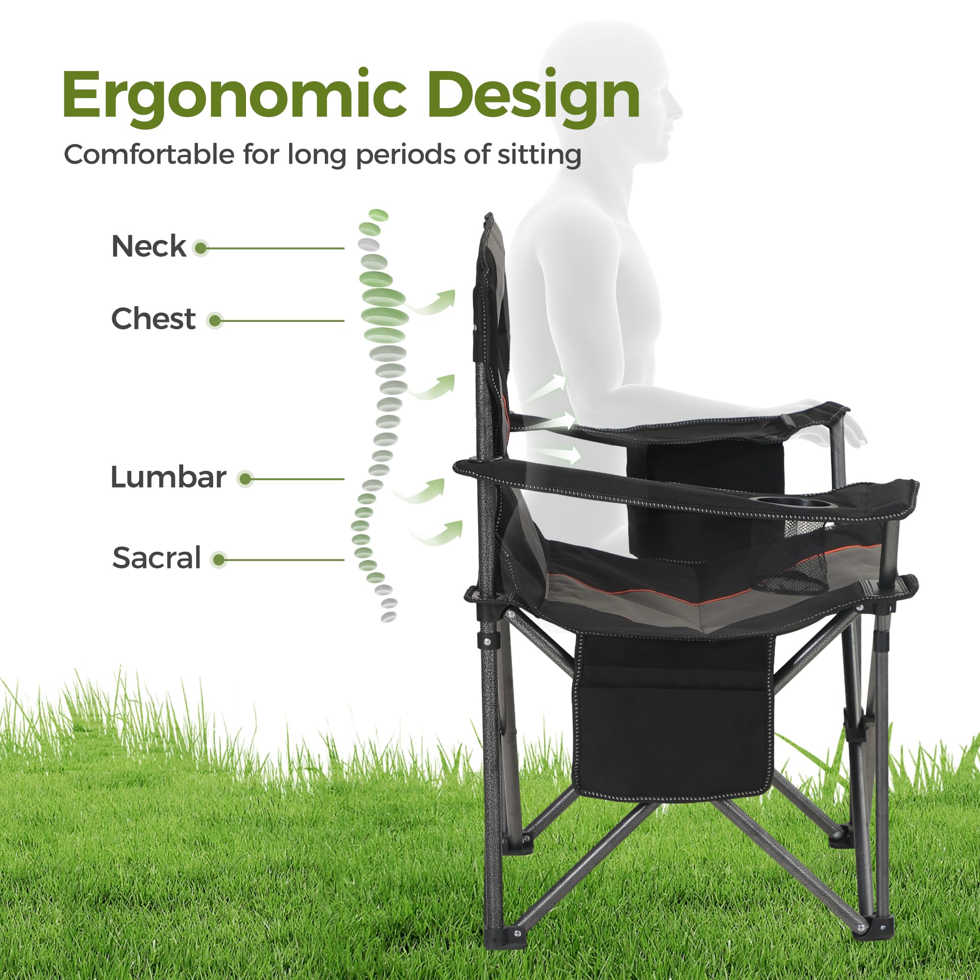 ALPHA CAMP chair side pocket storage for easy access essentials