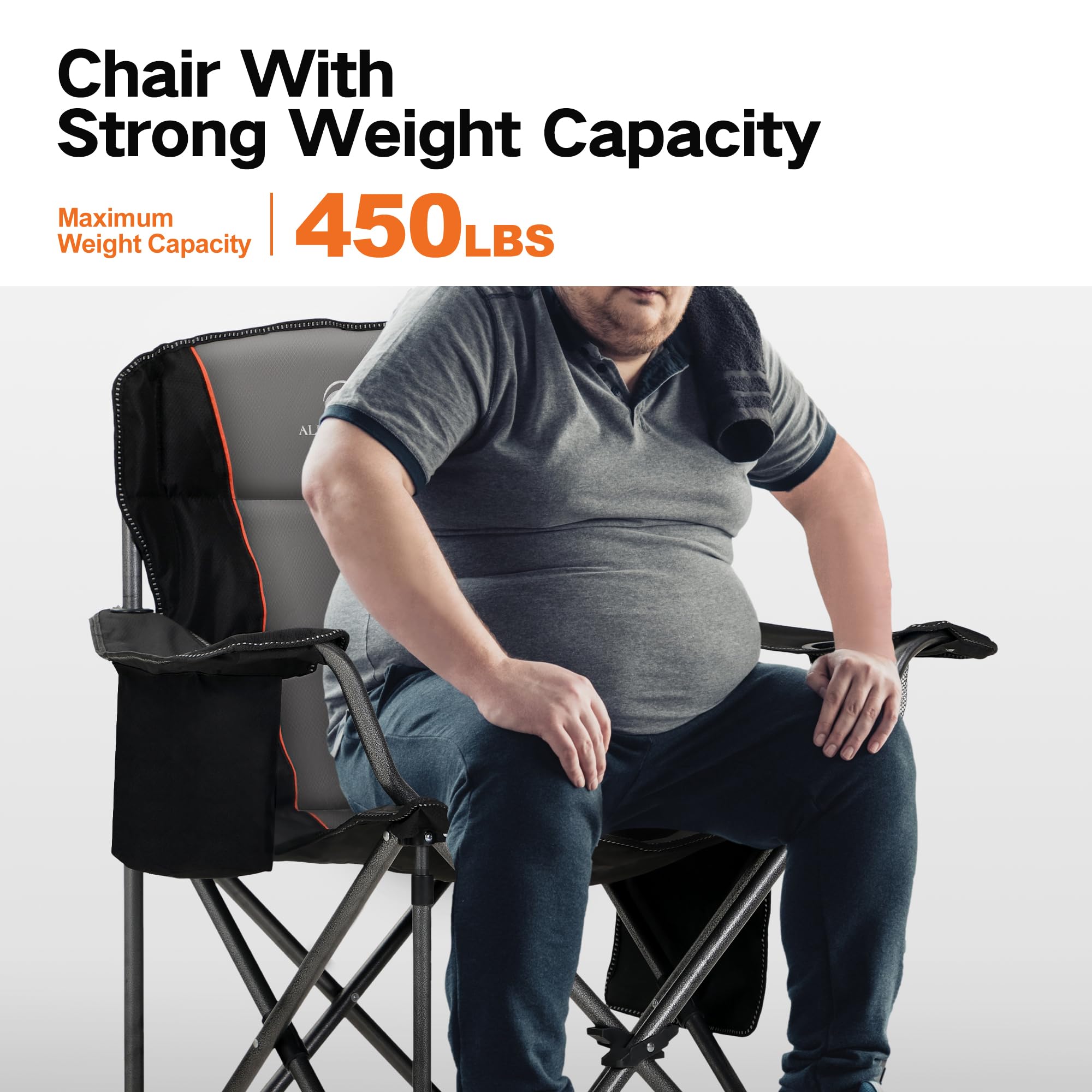 ALPHA CAMP chair in use at beach or campsite for relaxed seating