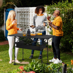 ALPHA CAMP portable camping table folded compact for easy carry and storage