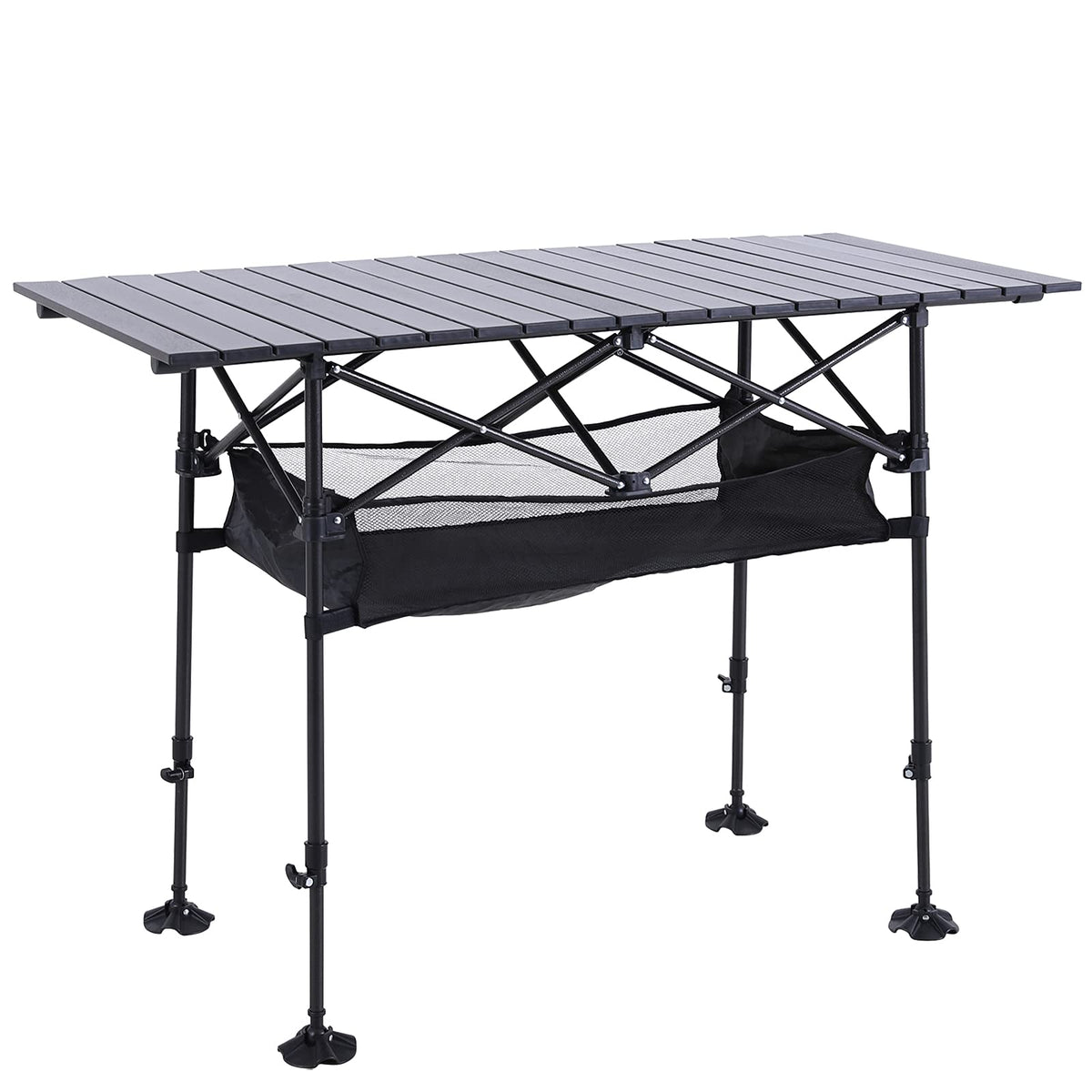 ALPHA CAMP portable camping table top view demonstrates sturdy aluminum design for outdoor dining