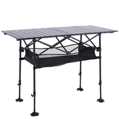 ALPHA CAMP portable camping table top view demonstrates sturdy aluminum design for outdoor dining