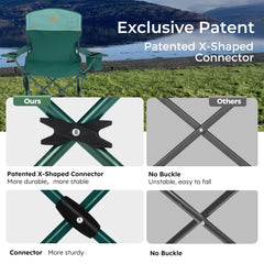 ALPHA CAMP portable chair folds easily for travel and storage.