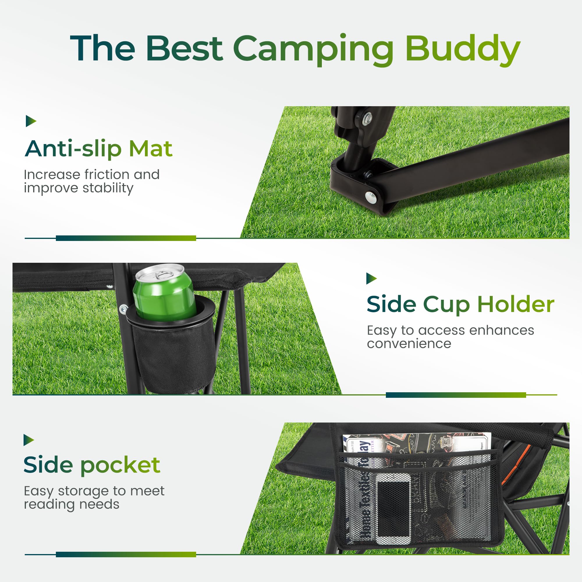 ALPHA CAMP cup holder with Textilene bottom keeps drinks secure