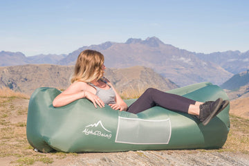 AlphaBeing air sofa hammock folded in bag showcases compact carry for travel and camping.