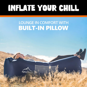 AlphaBeing lounger demonstrating anti-deflation technology for longer air retention.
