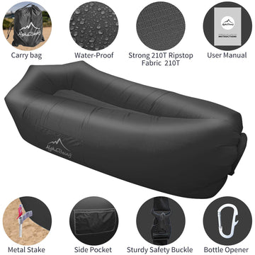 AlphaBeing lounger backyard setup ideal for festivals and casual lounging.
