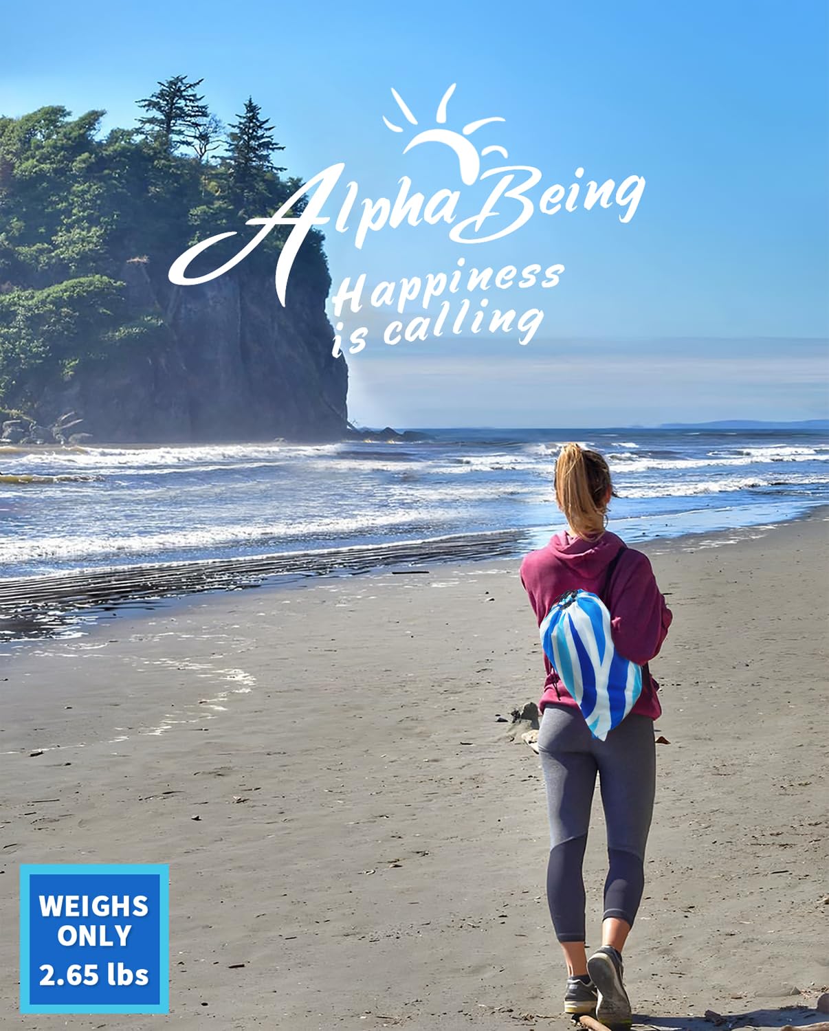 AlphaBeing inflatable lounger carry bag folded compactly for portable travel