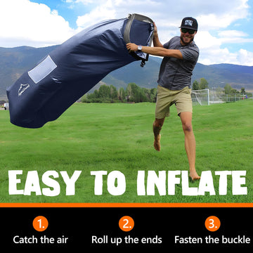 AlphaBeing lounger opened to show pockets and beer opener for convenient outdoor use.