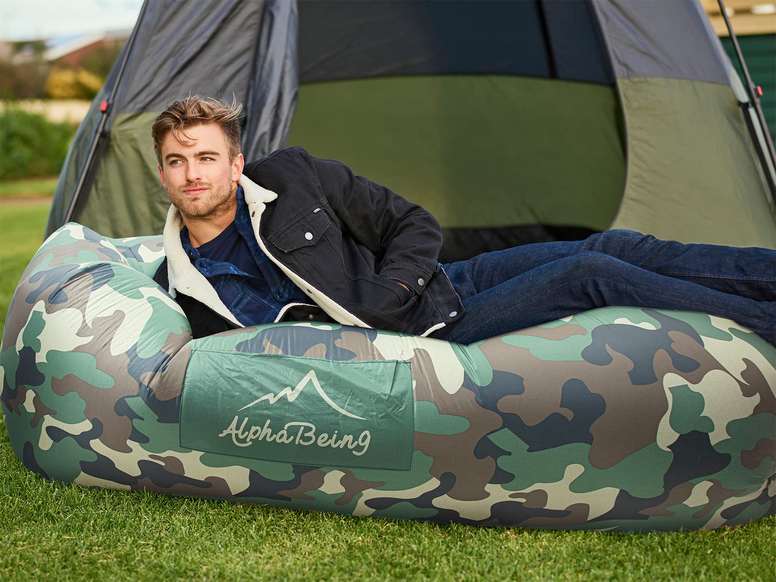 AlphaBeing portable carry bag and stakes illustrate easy transport and wind stability