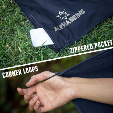 AlphaBeing stadium blanket spread at event provides roomy seating warmth